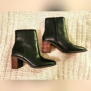 Lucky🍀Brand Block Heel Black Leather Ankle Boots, size 6.5 / 37
